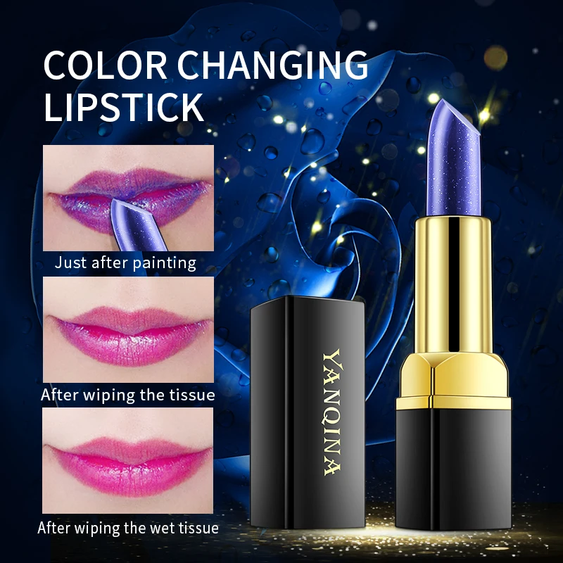 Blue Rose Lip Temperature Color Changing Natural Long Lasting Waterproof   Lipstick Cosmetics Woman Makeup