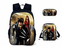Lightweight 3 in 1 Student Bookbag Waterproof X-Men Backpack+Side Bag+Pencil Case 3 Pcs/Set,Unisex Kids 3 in 1 Schoolbag