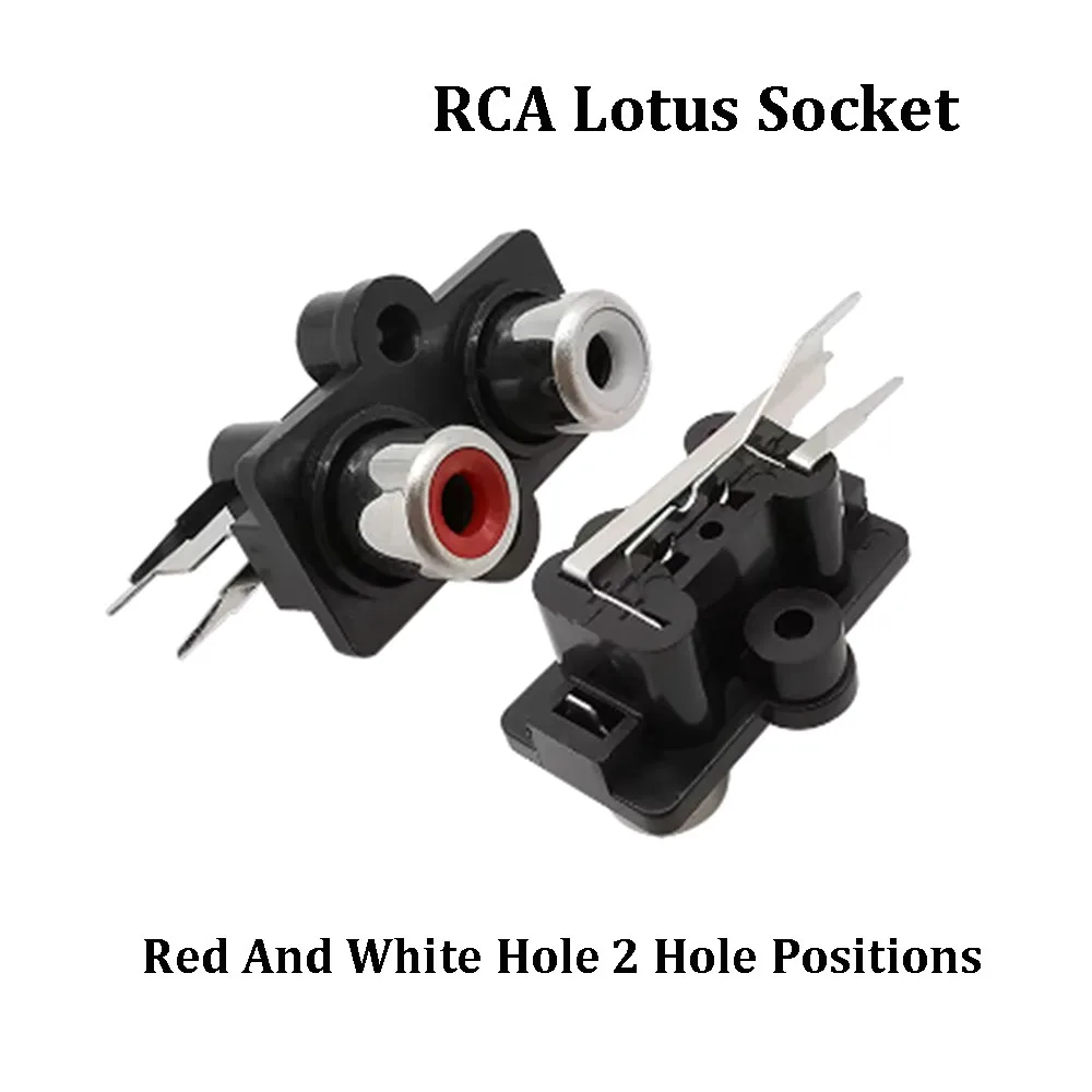 1Pcs 2/4/6 Hole RCA Female Plug Stereo Audio Jack Audio AV Socket Input Plug Lotus Series Amplifier Interface Signal Connection