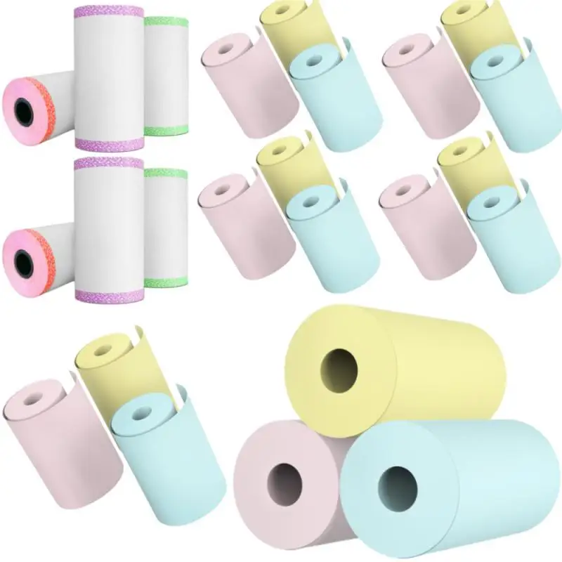 Multicolor Photo Paper Mini Printable Sticker Roll Thermal Printers Clear Printing Smudge-Proof Portable