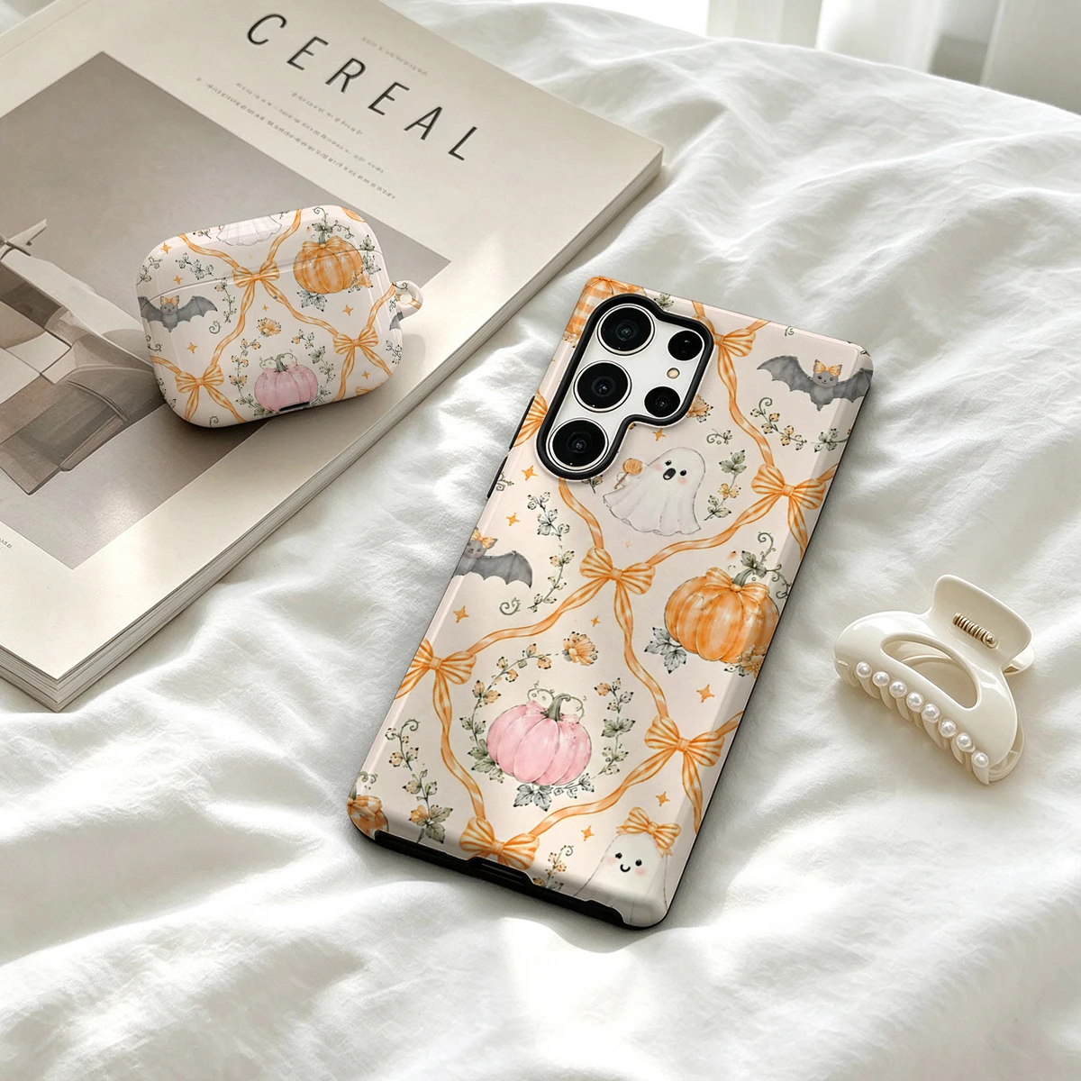 Cute Halloween Pumpkins Phone Case For Samsung Galaxy S26 S25 Ultra S24 S23 Ultra Plus Shockproof Double Layer Tough Back Cover