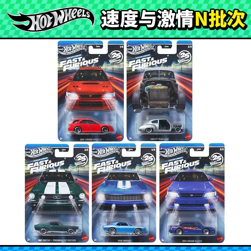 

New Hot Wheels Fast & Furious HNR88-N Subaru IMPREZA Chevy Fleetline Mustang Camaro Nissan 1:64 Diecast Car Model Collection Toy
