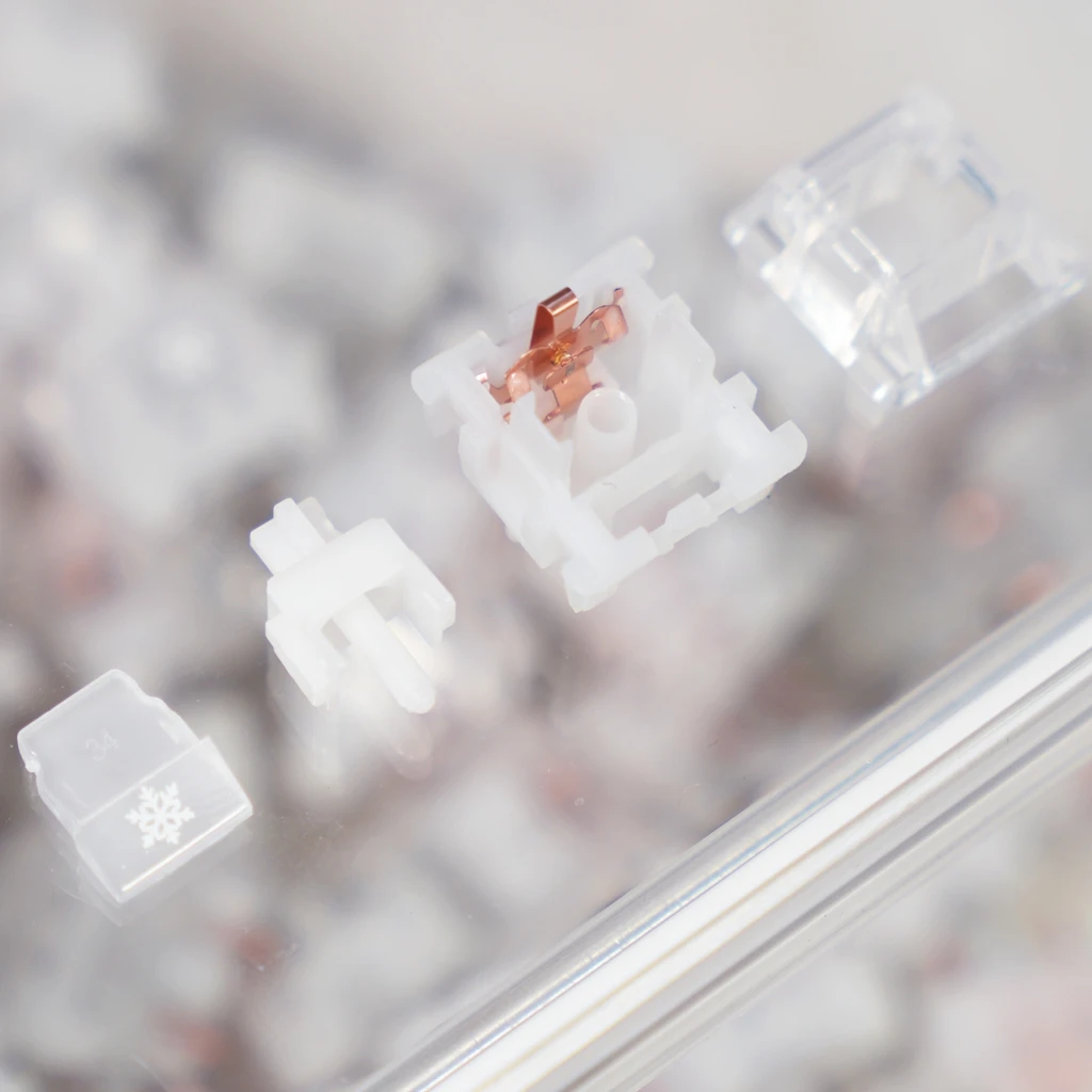 HMX Snowflake Linear Switch 5Pin Mechanical Keyboard Switch H2 Large Ball Base POM Stem Creamy Thock Sound Custom Typing  Gaming