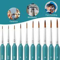10/11pcs Miniature Paint Brushes, Detail Tip Paint Brushes Set With Ergonomic Handle - Suitable For Acrylic Painting, Oil, Wat 6