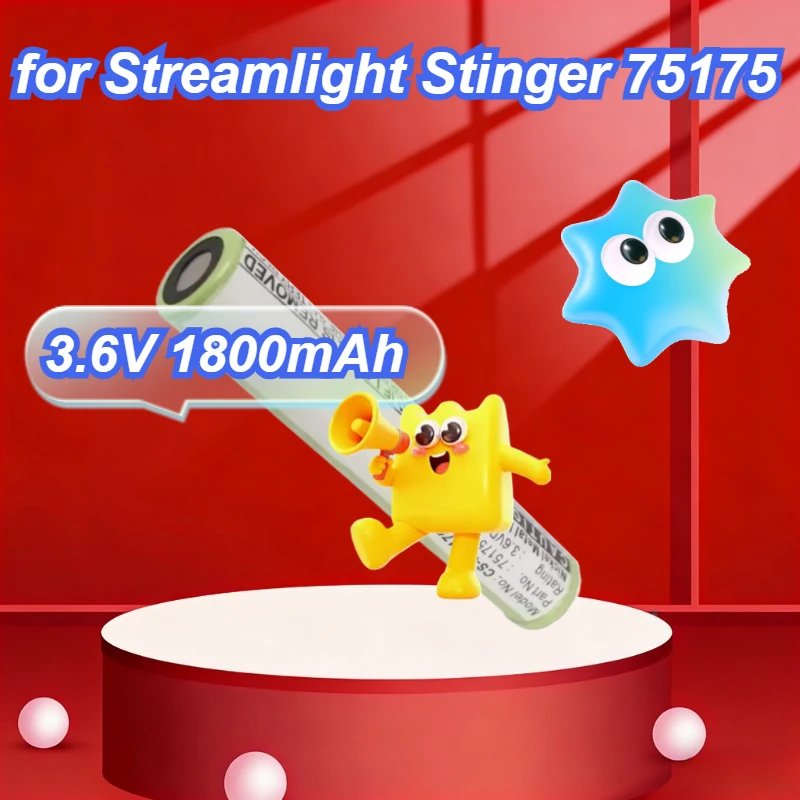 

CS Battery 3.6V 1800mAh for Streamlight Stinger 75175 Replacement Flashlight Battery