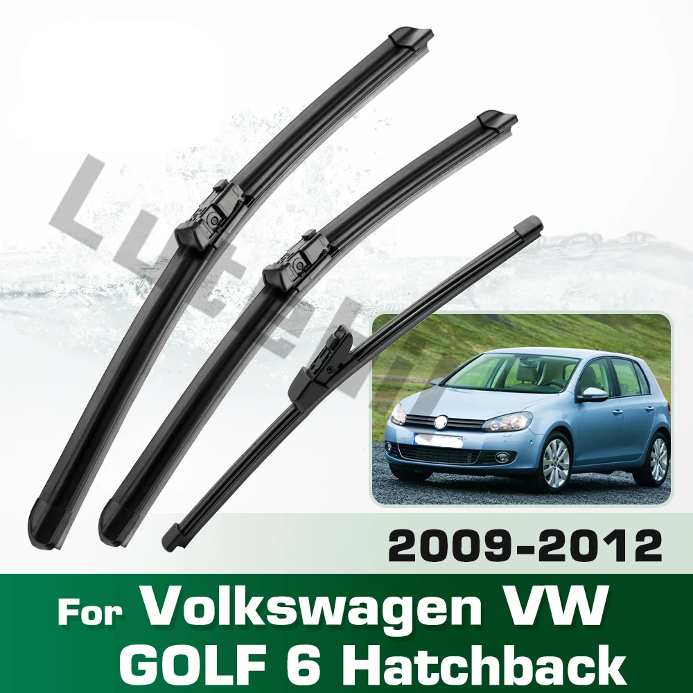 Scheibenwischer LHD Vorne und Hinten Wischerblätter Set Für VW GOLF 6 Schrägheck 2009 - 2012 Windschutzscheibe Windschutzscheibe Fensterbürsten 24 "+ 19" + 11"