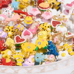 3Pcs/Lot Assorted Kawaii Cartoon Animal Cat Dog Rabbit Duck Giraffe Charms Jewelry DIY Mix Marine Life Sea Animal Pendant Making