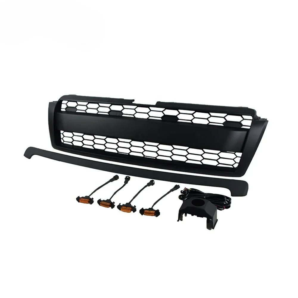 

zz For 4x4 Off road Auto Parts Other Exterior Accessories Front Grill Car Grille With Lights Fit For LandCrusier Prado 2010-2014