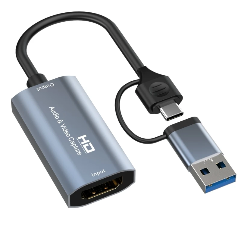 Nku 4K Video Capture Card HD Source To USB/Type-C Video Grabber Recorder Cable for PC Computer Camera Live Streaming Game
