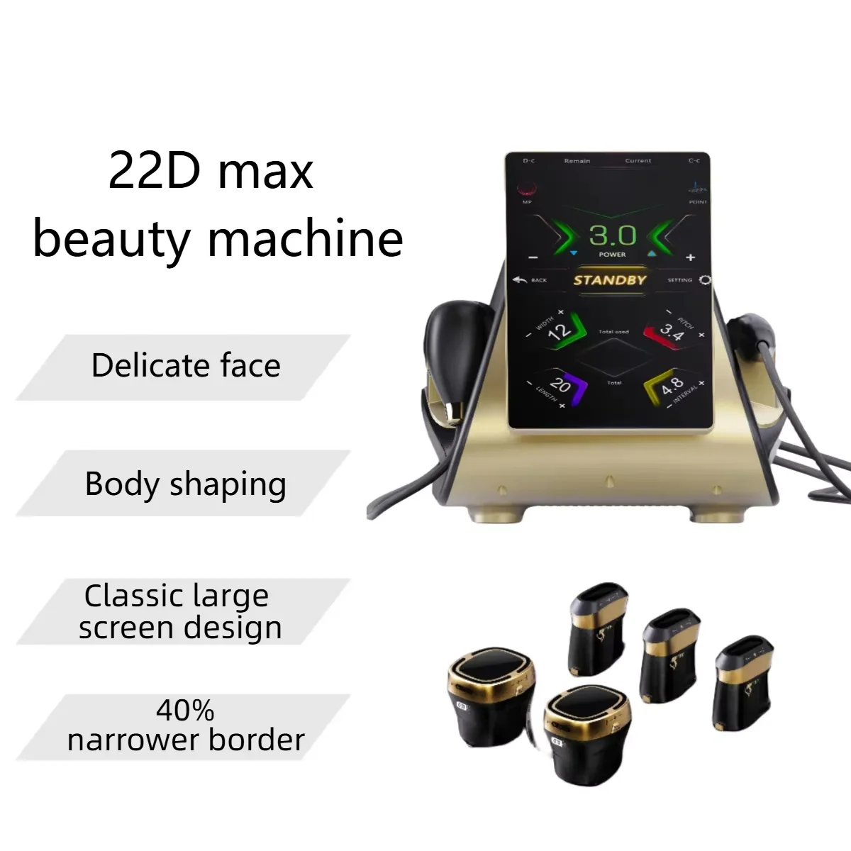 Newest 22D Max Liposonic Machine 2 in 1 With 5 Cartridges Body Shaping Skin Tightening