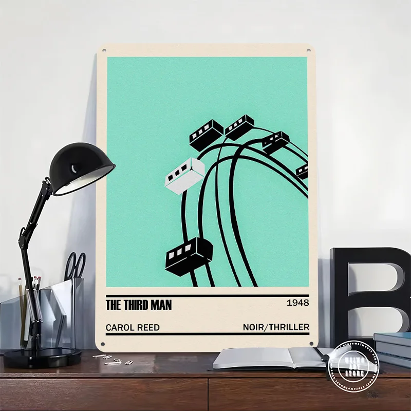 The Third Man Minimalist Printed Poster Customized Retro Wall Art Vintage Metal Tin Signs for Home Bedroom Decoration Gaming