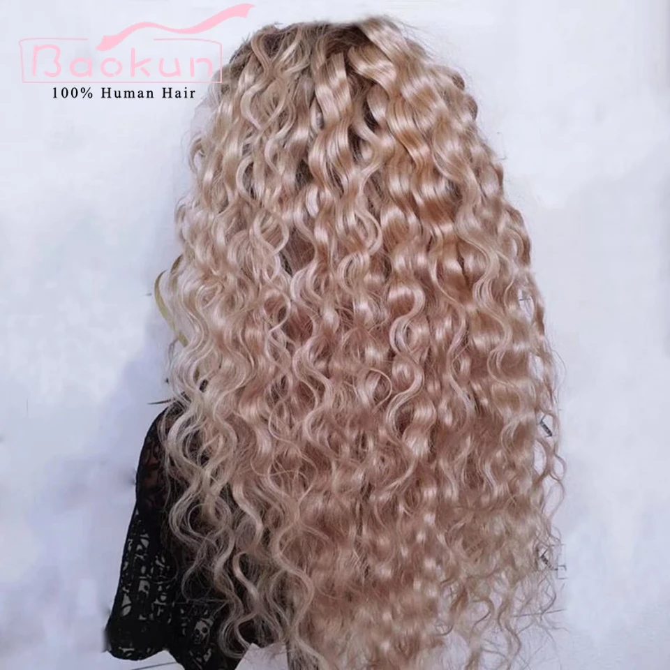 13x4 Ash Blonde Deep Wave Frontal Wig Pre Plucked Glueless Curly Lace Front Human Hair Wigs Transparent 13x6 HD Lace Frontal Wig