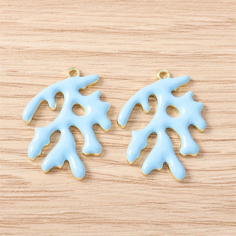 5 Stück 19x24mm Niedliche Emaille-Anhänger mit Meereslebewesen und Korallen für Schmuckherstellung, Halsketten, Ohrringe, Armbänder, DIY-Bastelzubehör – Detail 6