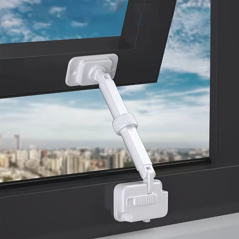 Studio Pet-Friendly Window Restrictor White, Adjustable Safety Lock - Easy Install for Door And window