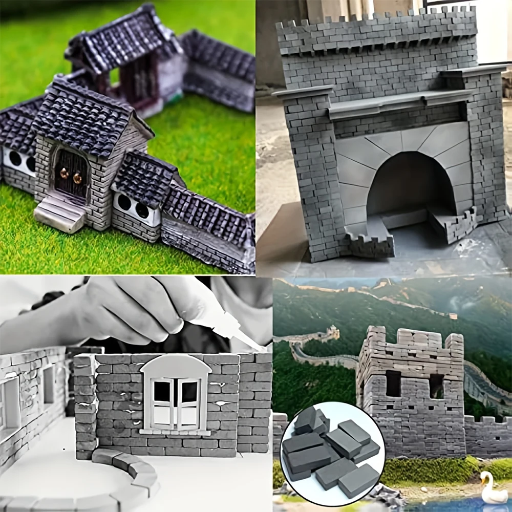 1Set Miniature Brick Tile Silicone Mold DIY Model Making Architecture Material Handmade House/Garden/Railway Scene Diorama Tools