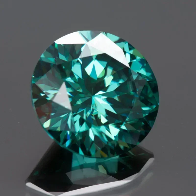 Moissanite steen pruimenbloesem gesneden ronde vorm primaire smaragdgroene kleur authenticatie edelsteen sieraden maken GRA certificaat