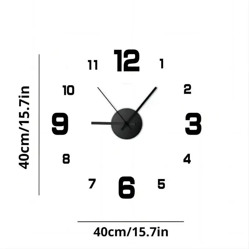 Horloge Murale Numérique en Acrylique Miroir Autocollant, Décoration pour Chambre à Coucher, Salon, Grand Jardin