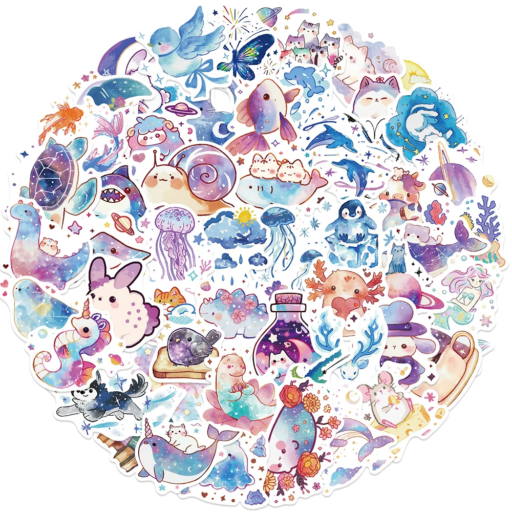 10/30/50 stücke Nette Cartoon Starry Sky Tiere Aufkleber Kreative Graffiti Aufkleber Notebook Schreibwaren Telefon Kawaii Aufkleber Verpackung