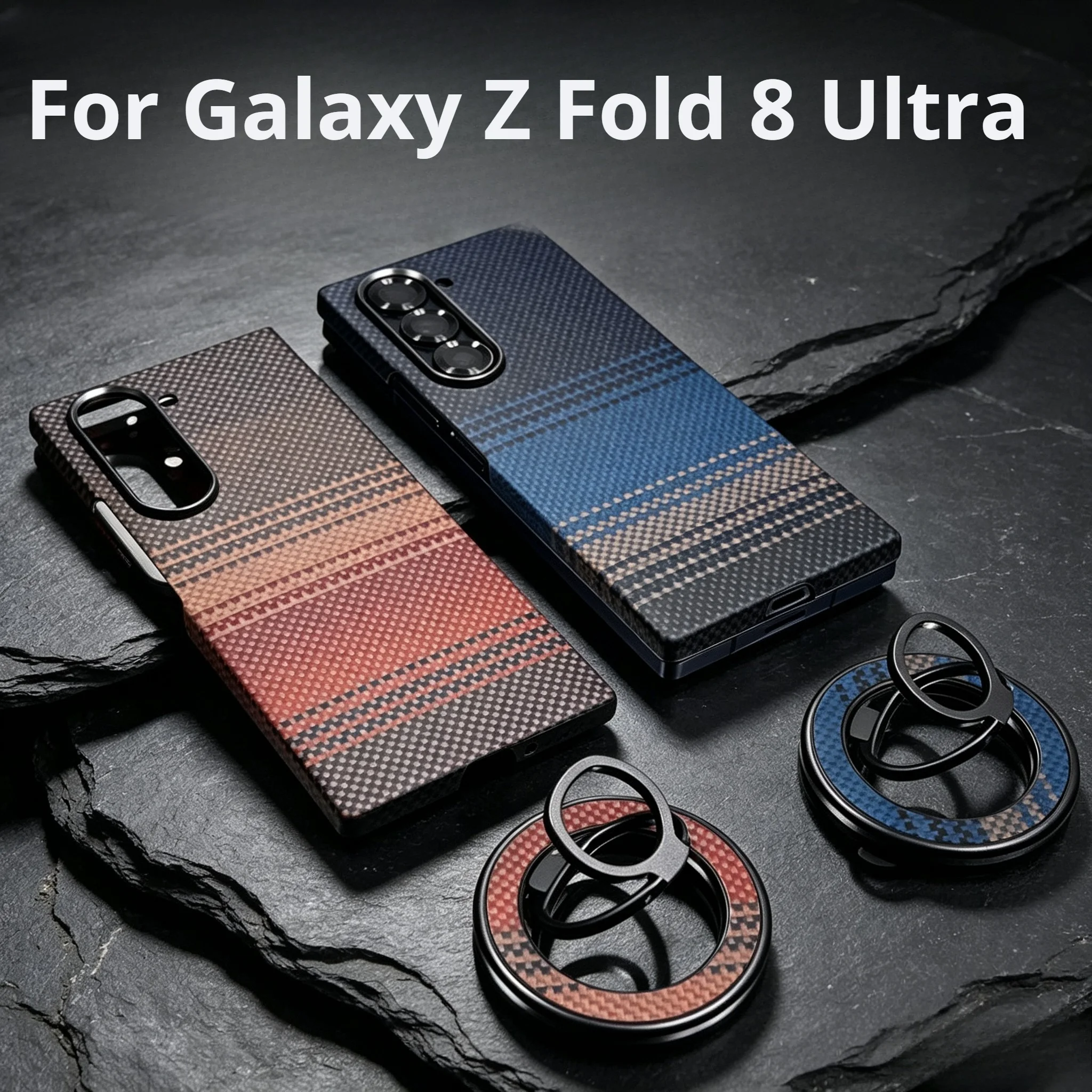 

Luxury Business Aramid Carbon Fiber Bare Metal Feel Case For Samsung Z Fold 8 Ultra 7 For Magsafe Charging Slim Shockproof Cover