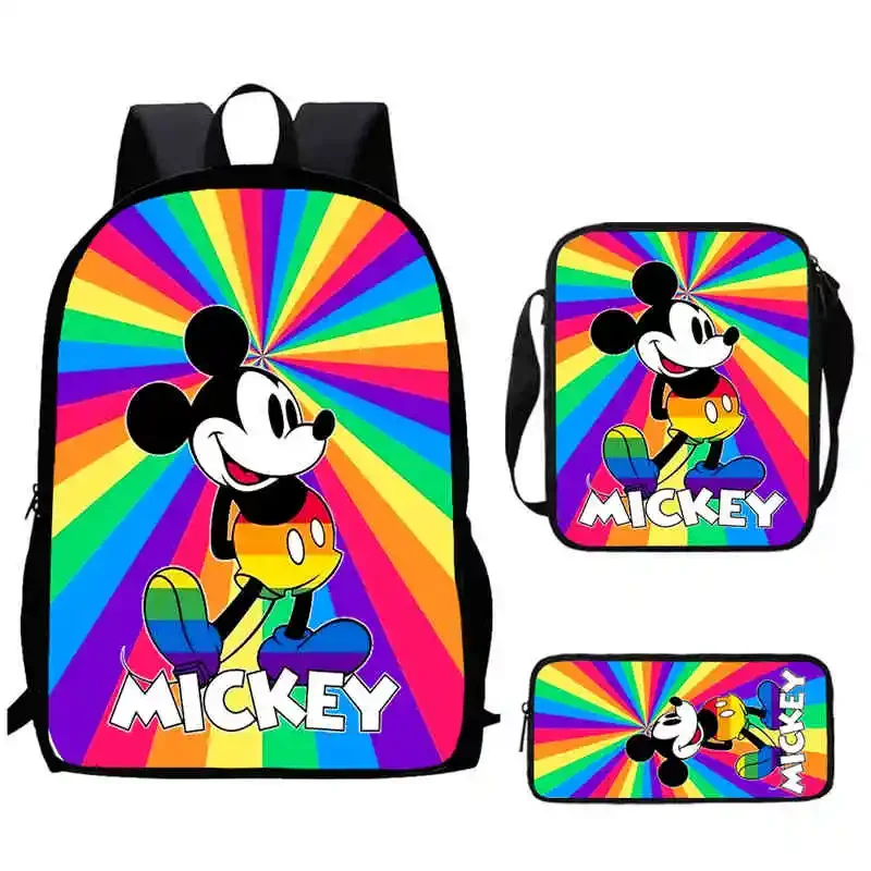 

Cartoon Mickey Mouse Child School Backpack With Shoulder Bags Pencil Bags For Kindergarten,Light Weight School Bags