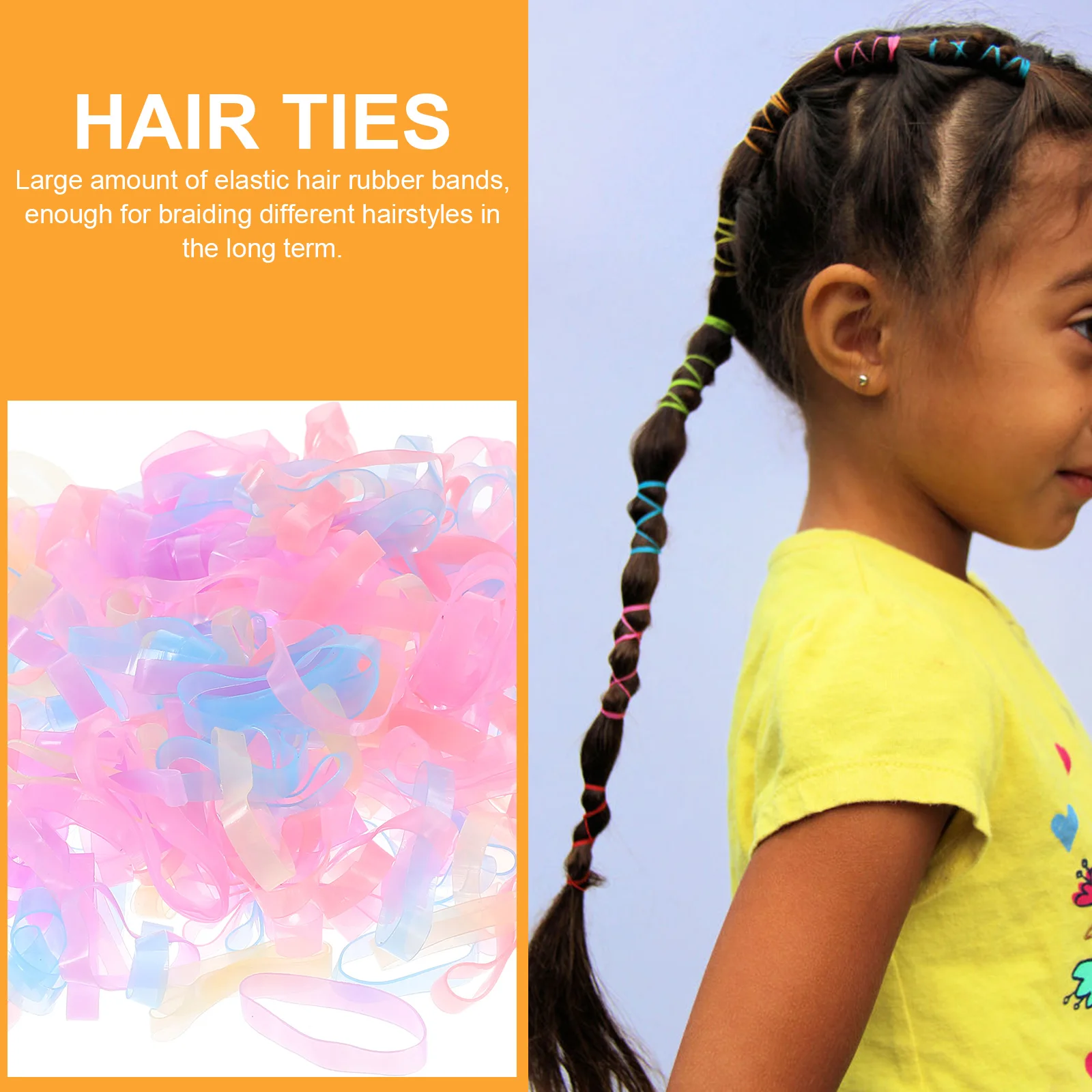 

500 Pcs Highly Elastic Hair Rope Girls Elastics Ties Thick Bands Accessories Elasticity