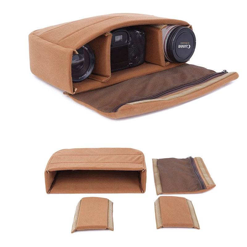 

Thick Padded Camera Insert Case Removable Insert Partition Photography Bag Shockproof Dividers Organizer Camera Protective Bag
