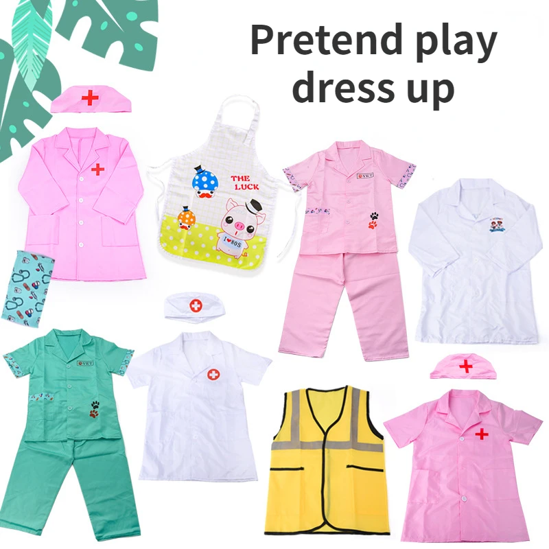 

Children's Role Playing Professional Performance Dress Doctor Nurse Dress Chef Costume Dressing Kids Pretend Play Doctor Toys