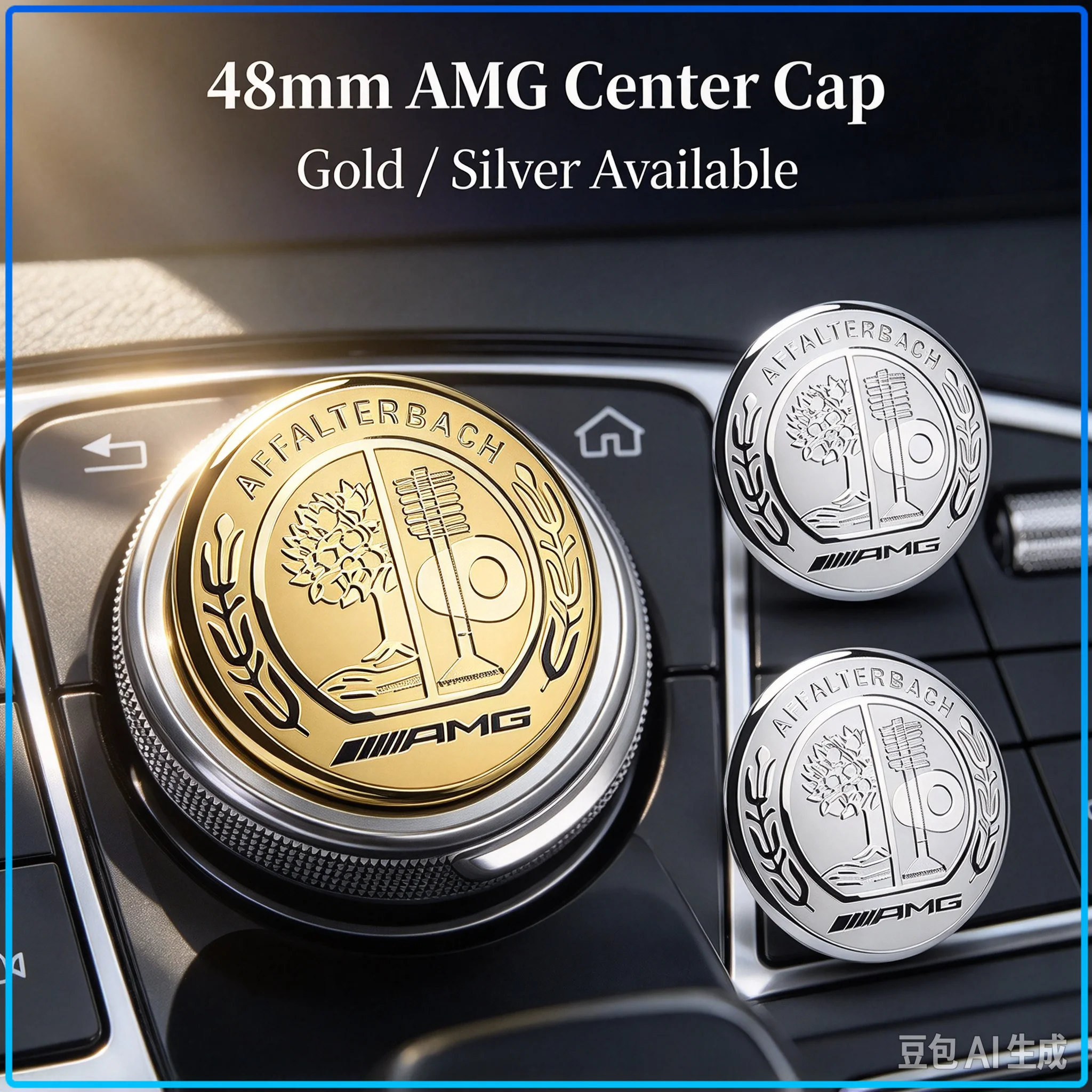 3D Aluminum Car One-touch Start Cover Ignition Device Button Decoration Sticker For Mercedes Benz AFFALTERBACH AMG Badge Emblem