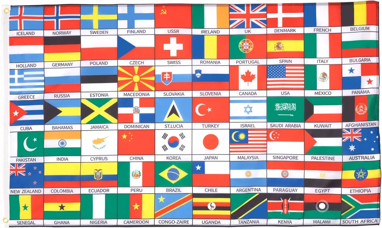 Flagnshow 100% Polyester 70 World Nations Flag