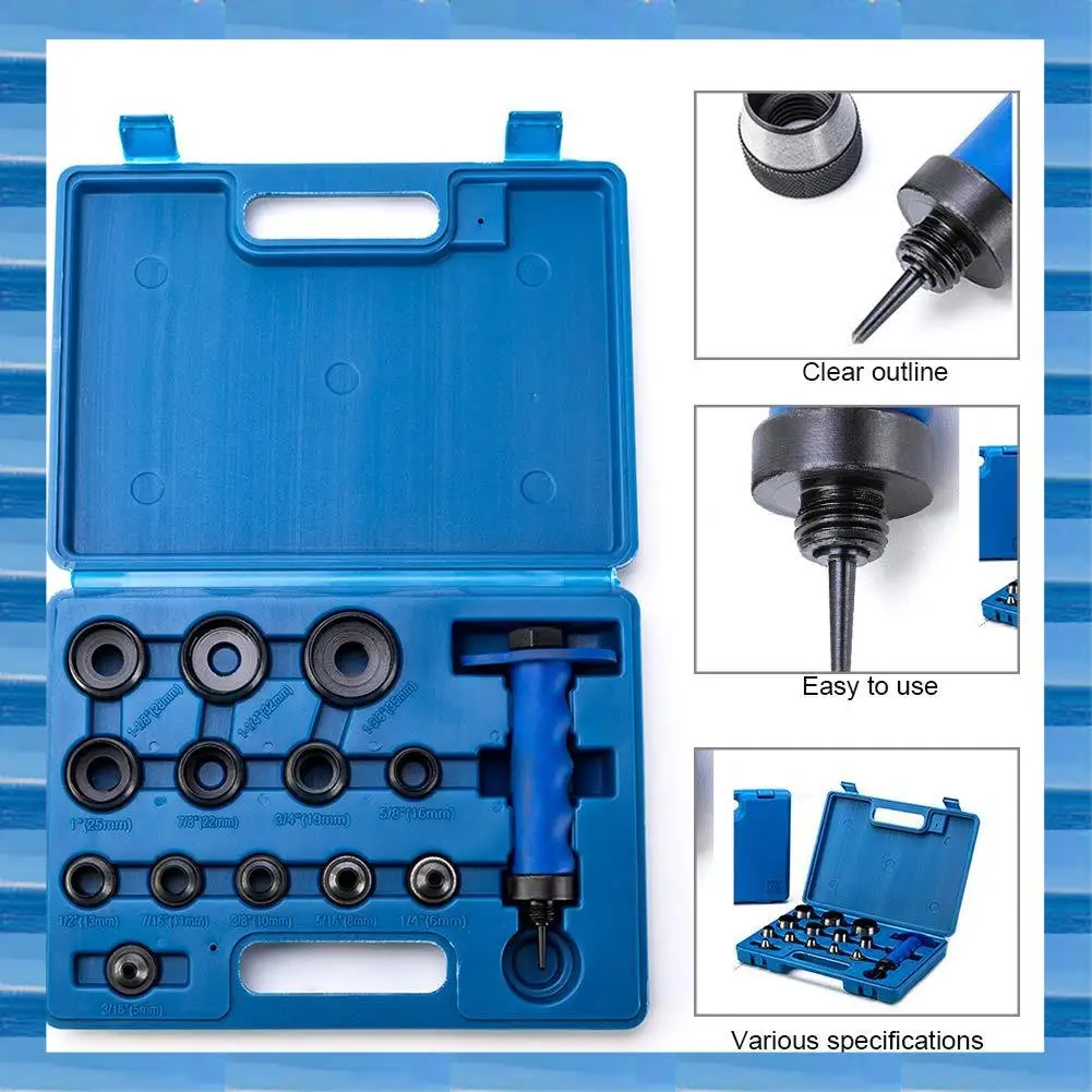 

AT53 14Pcs Hollow Punch Set DIY Leather Craft Belt Punching Tool With Plastic Box DIY Leather Craft Household Tool 5Mm-35Mm