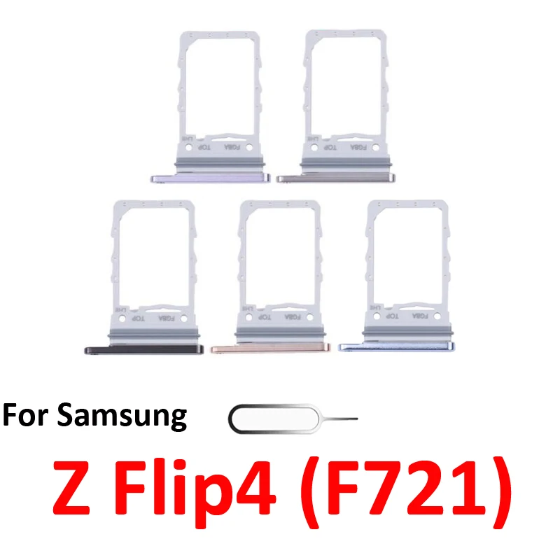 For Samsung Galaxy Z Flip4 Flip 4 F721 F721B Phone New Housing Chip SIM Card Tray Slot Holder Pocket Parts Black Blue Purple