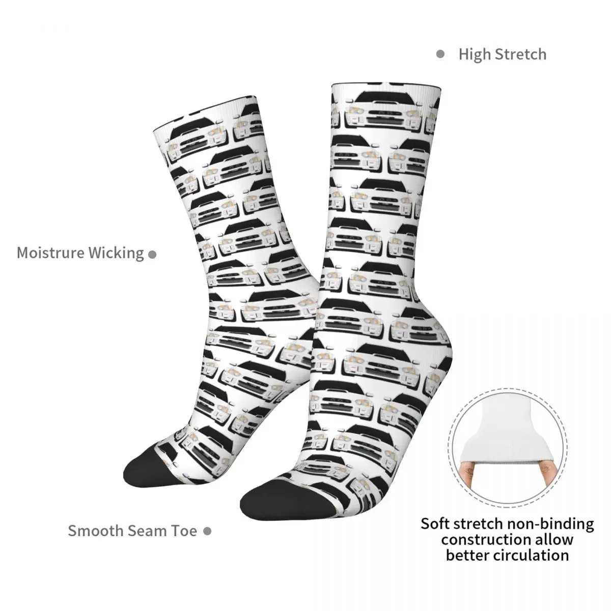 IMPREZA 2.0 WHITE Socks Harajuku Sweat Absorbing Stockings All Season Long Socks Accessories for Unisex Birthday Present