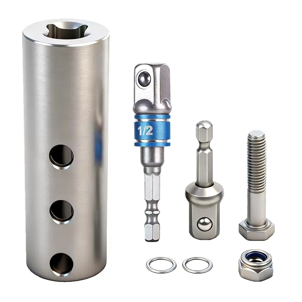 

Ailexpress Recommendation - Trailer Jack Drill Adapter for 1 Inch Jack Drive Shafts, Stainless Steel Trailer Jack Adapter Kit wi