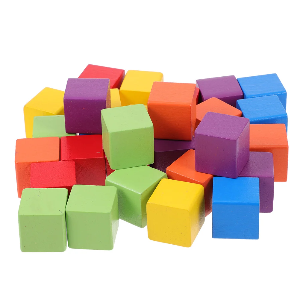 Blocos de Construção Coloridos e Quadrados para Crianças, Brinquedo Educativo De Madeira, Cubo para Crianças Pequenas, 60 PCs