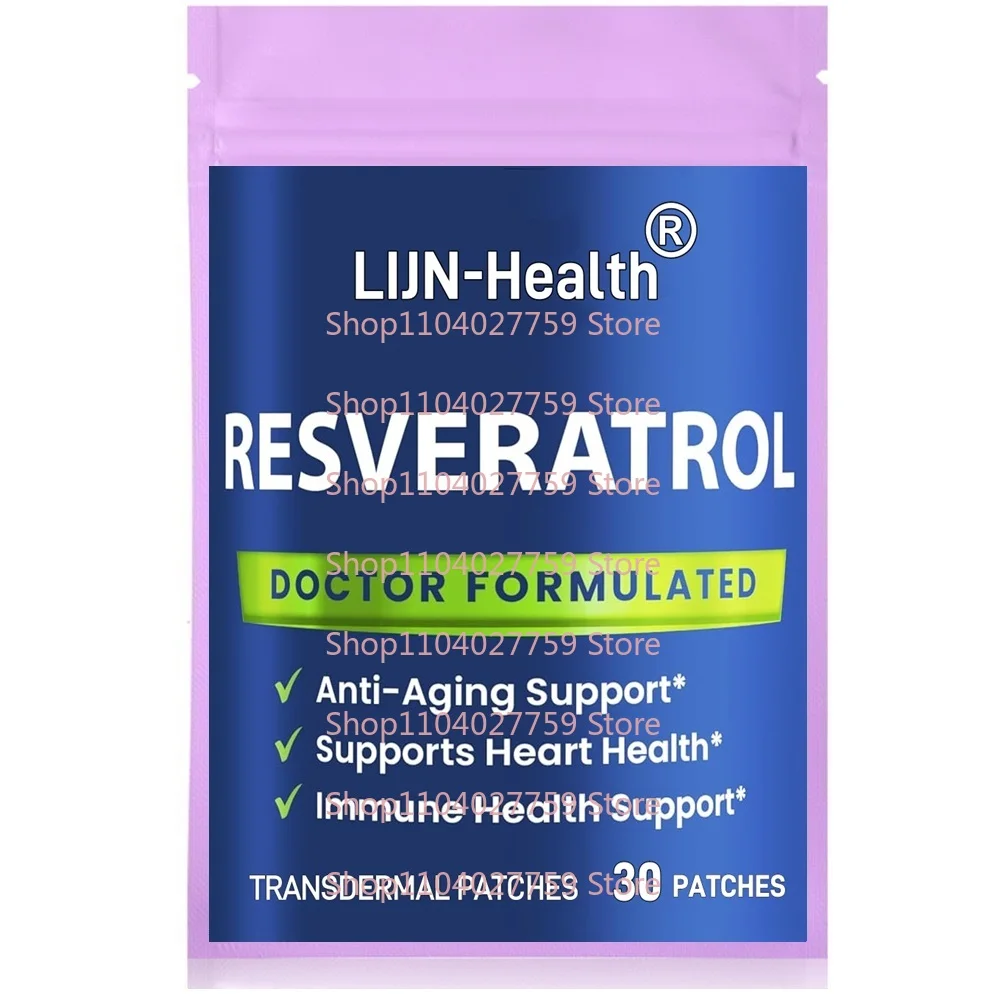 

30 Patches Resveratrol Transdermal Patches Enhanced Absorption for Cellular and Cognitive Health