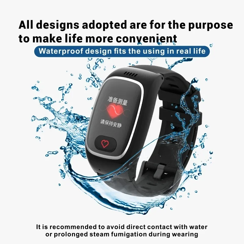 SOS IP67 Waterproof Old People Locator Fall Alert Tracker Elderly GPS Watch 4G Tracking Bracelet Health Temperature Management