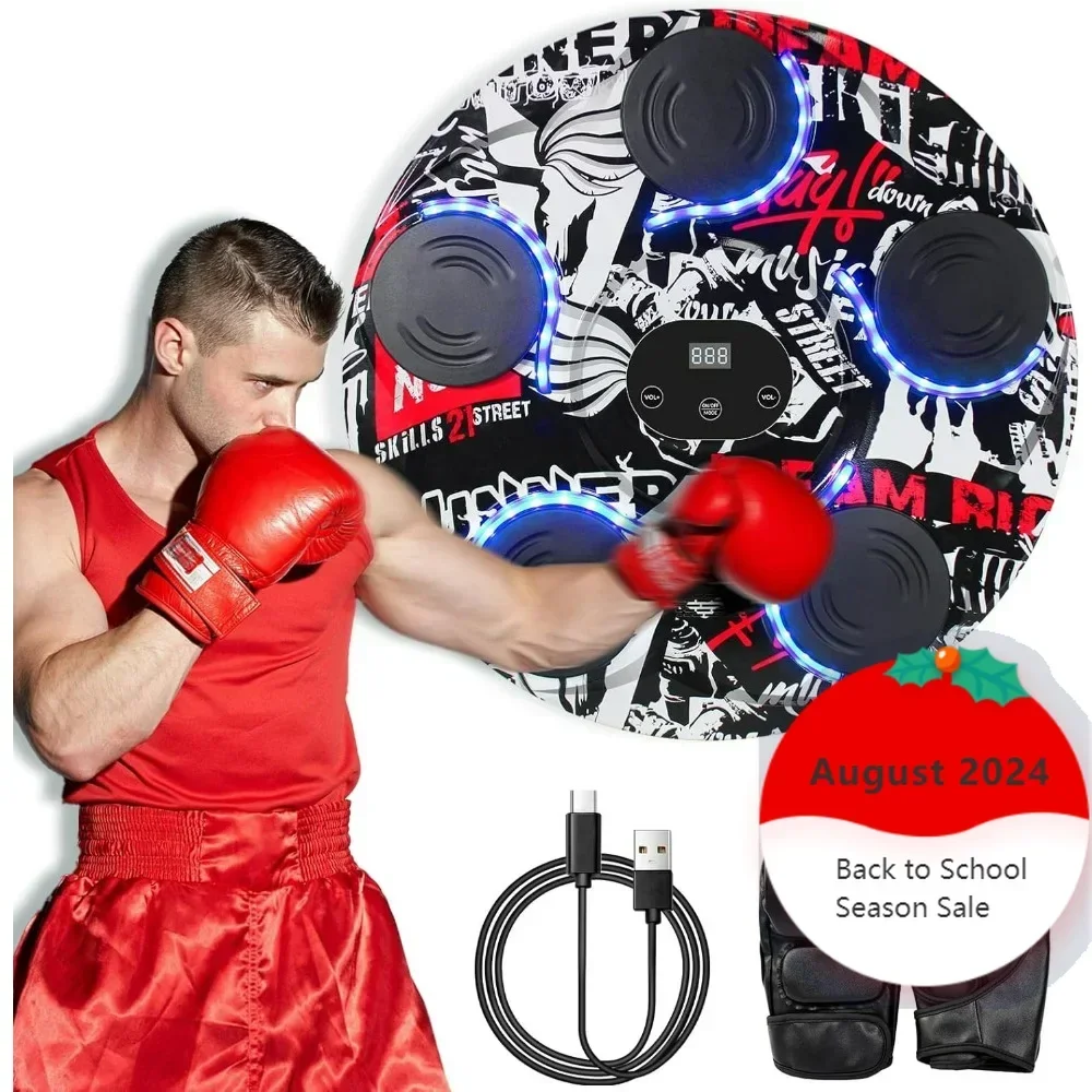 

Music Boxing Machine with Boxings Gloves - Bluetooth Wall Mounted Boxing Equipment - Smart Boxing Training Equipment Fitness