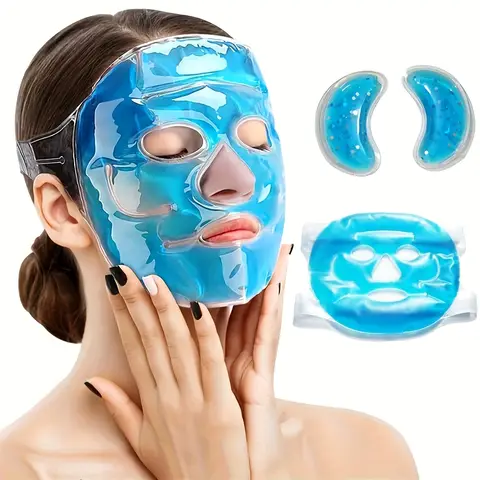 Cold Face Eye Mask & Eye Mask Ice Pack Reduce Face Puffy Dark Circles Gel Beads Hot Heat Cold Compress Pack Face SPA for Women