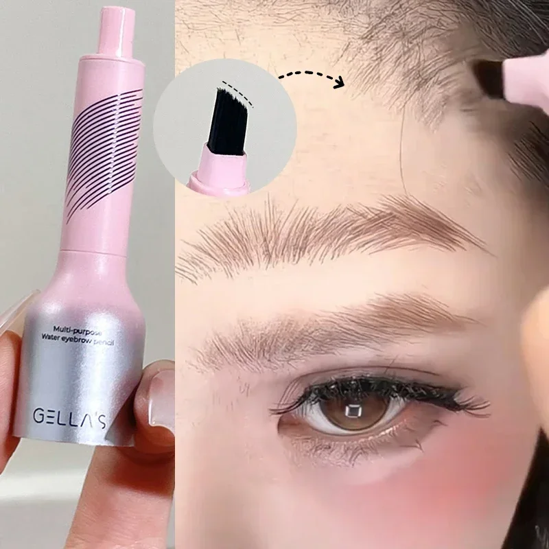 Heallor Gellas-lápiz para cejas con agua, lápiz para rayita, raíz transparente, cejas salvajes, sin manchas, resistente al agua, maquillaje de larga duración, ceja salvaje