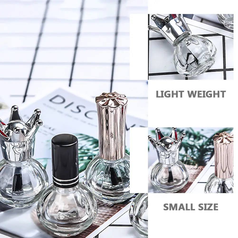 

Набор из 6 многоразовых стеклянных флаконов для лака для ногтей, герметичные контейнеры для хранения гель-лака, для маникюра, DIY и салонов