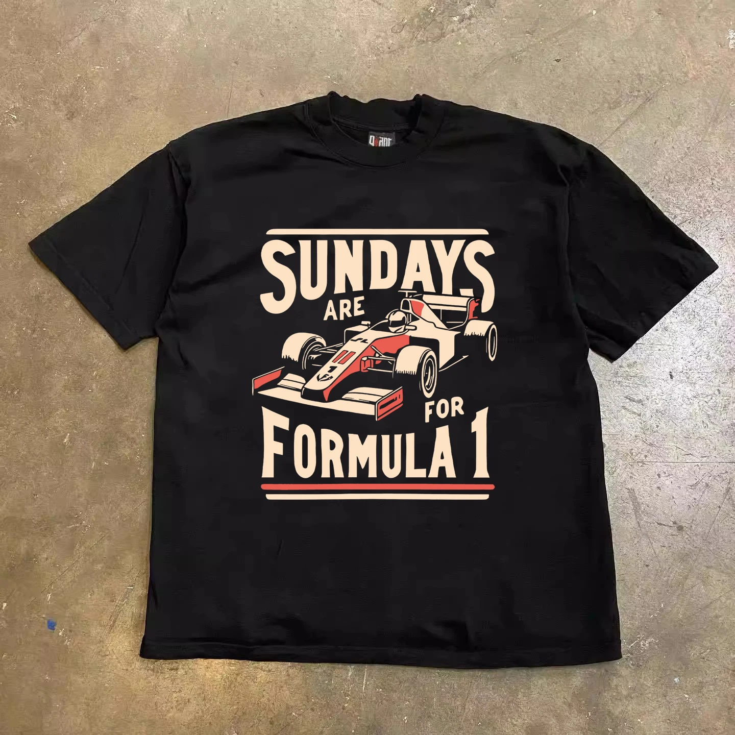 

Fashion Personality American Retro Street Sports Car Design Short Sleeve T-Shirt Couple Same Style