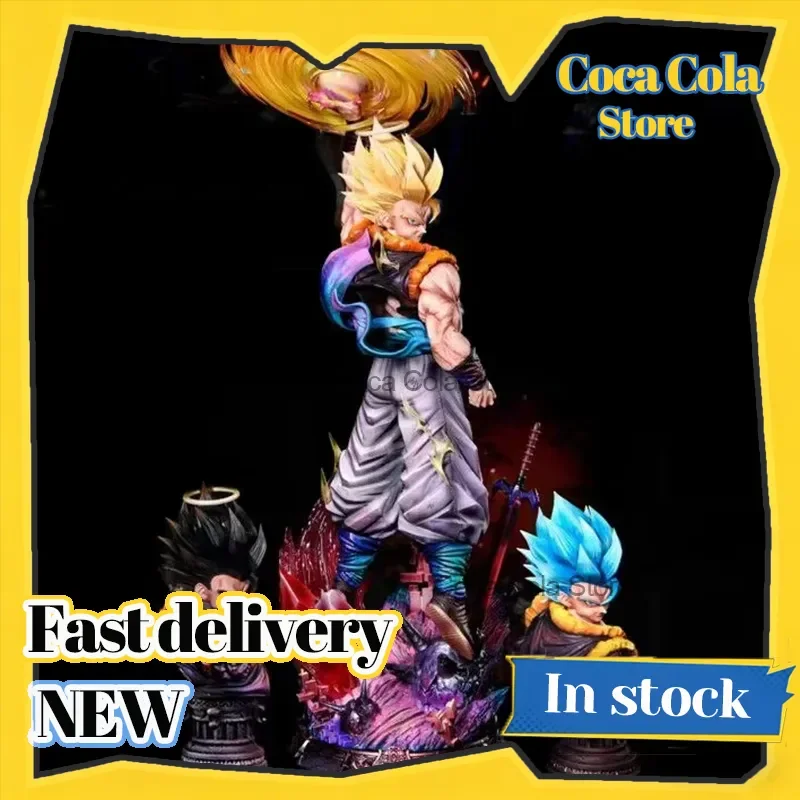 

Коллекционная статуэтка Gogeta из аниме Dragon Ball, большая, из смолы, с тремя сменными головами, модель для декора рабочего стола, подарок на день рождения