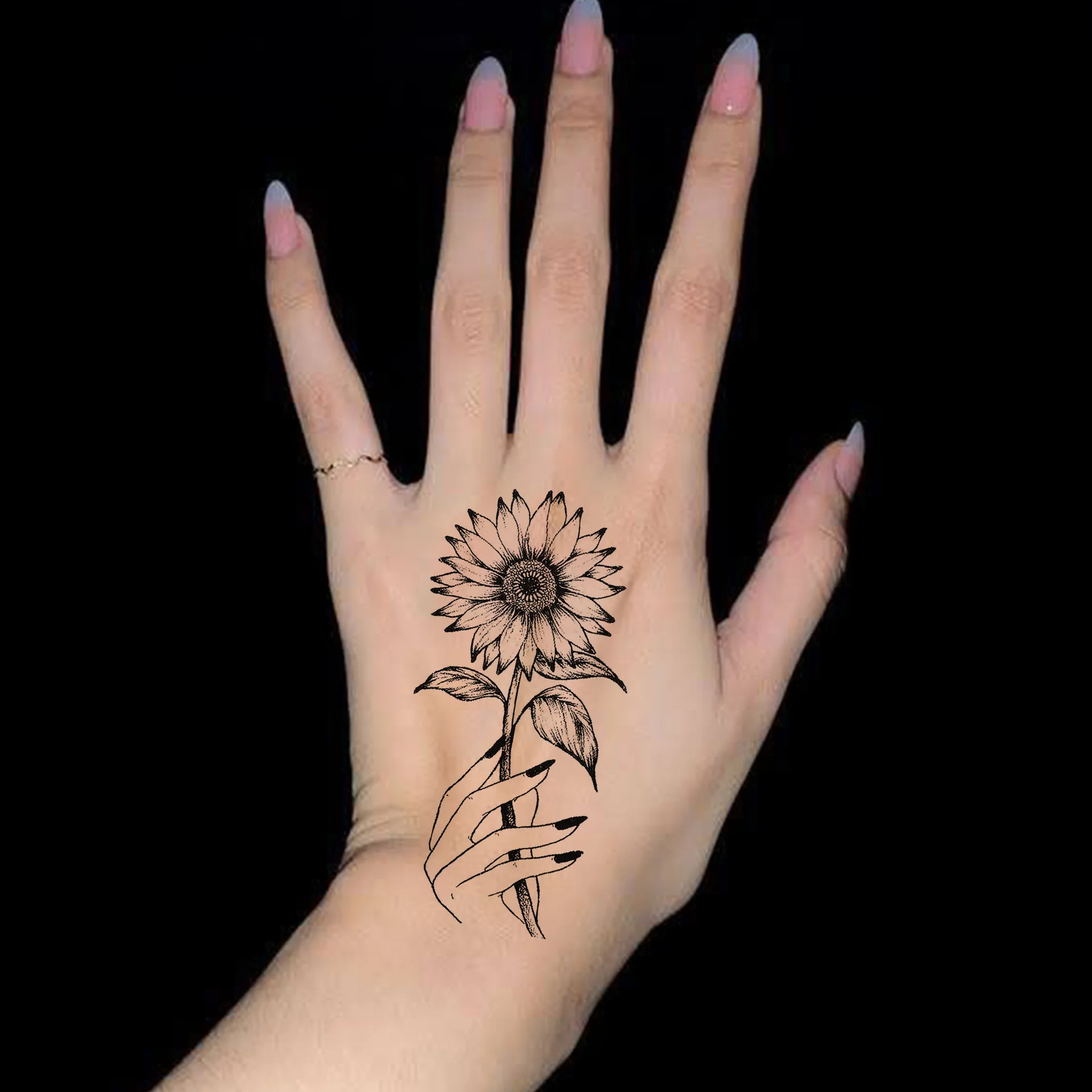 

Sunflower Tattoo Stickers Temporary Waterproof Long Lasting Skin Safe for Hand Back Neck Foot Diverse Styles