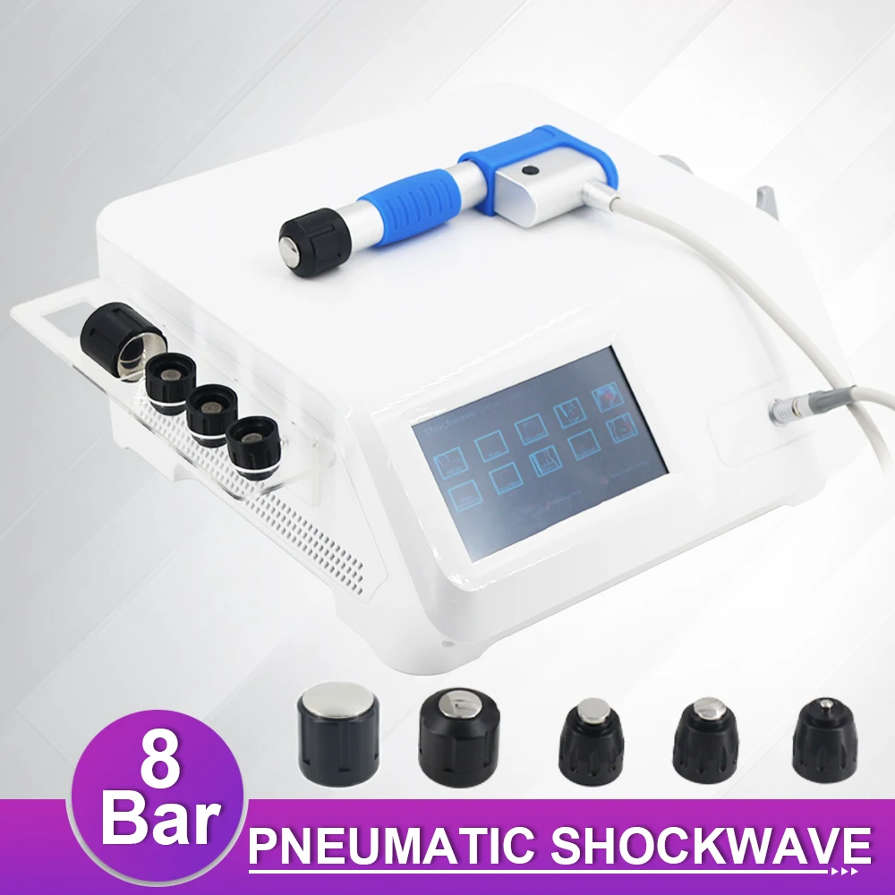 

8Bar Pneumatic Shock Wave Relief Pain Physiotherapy Shockwave Therapy Machine For ED Treatment Body Relaxation Massager New