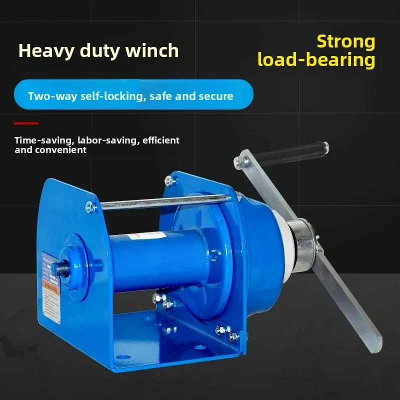 Hand Winch Manual Self-locking Brake Hoist Wire Rope Tractor Lifting Small Crane
