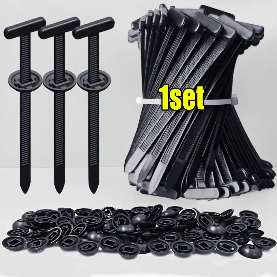 1000-100set Zelfsluitende nylon universele kabelbindergesp Zware kabelbinders met pin en knop Auto Dagelijkse reparatie Bevestigingsriem