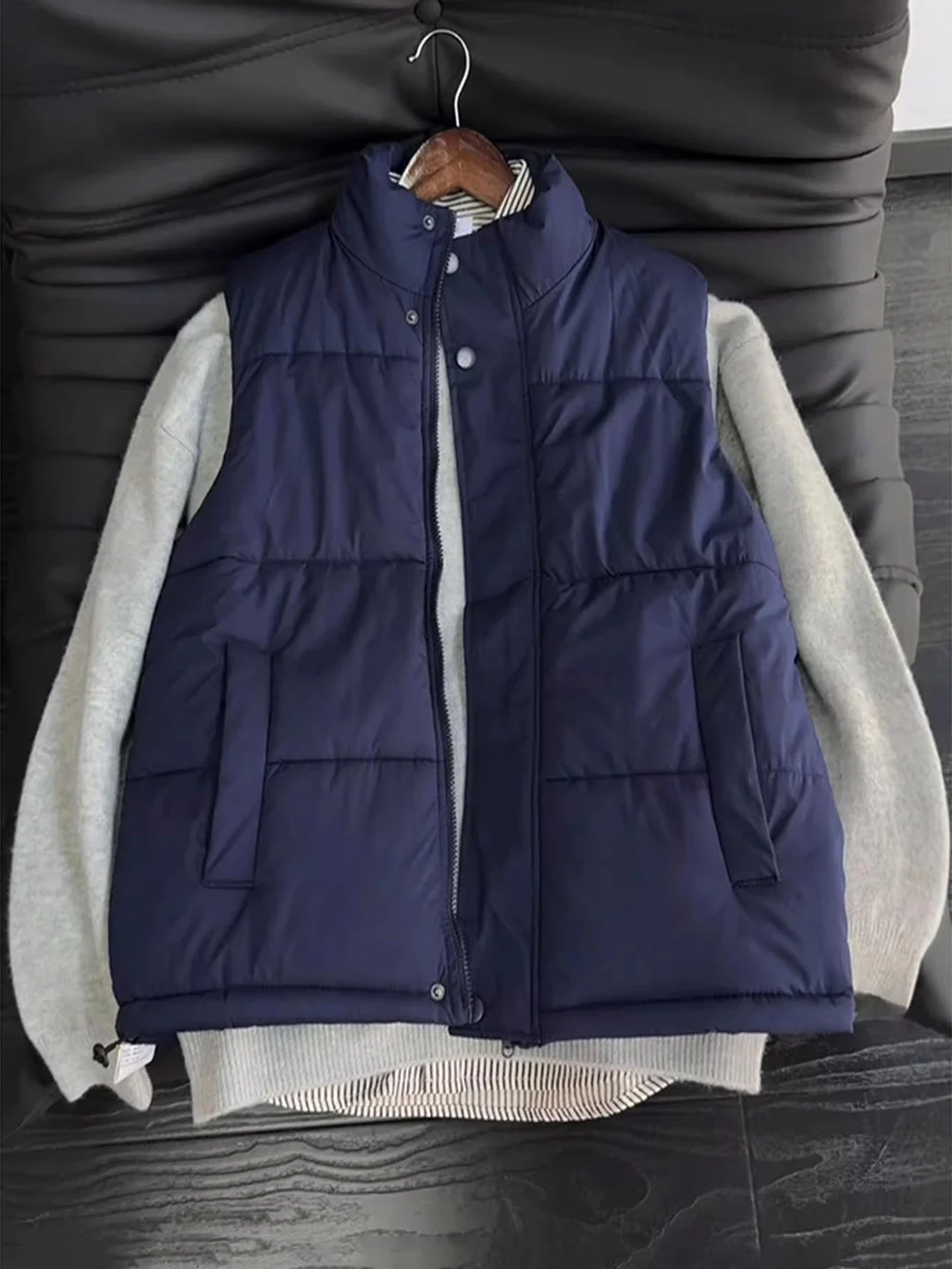 

Утепленный жилет из хлопка и полиэстера для мужчин: осенне-зимняя верхняя одежда, теплая, стильная, молодежная, без рукавов