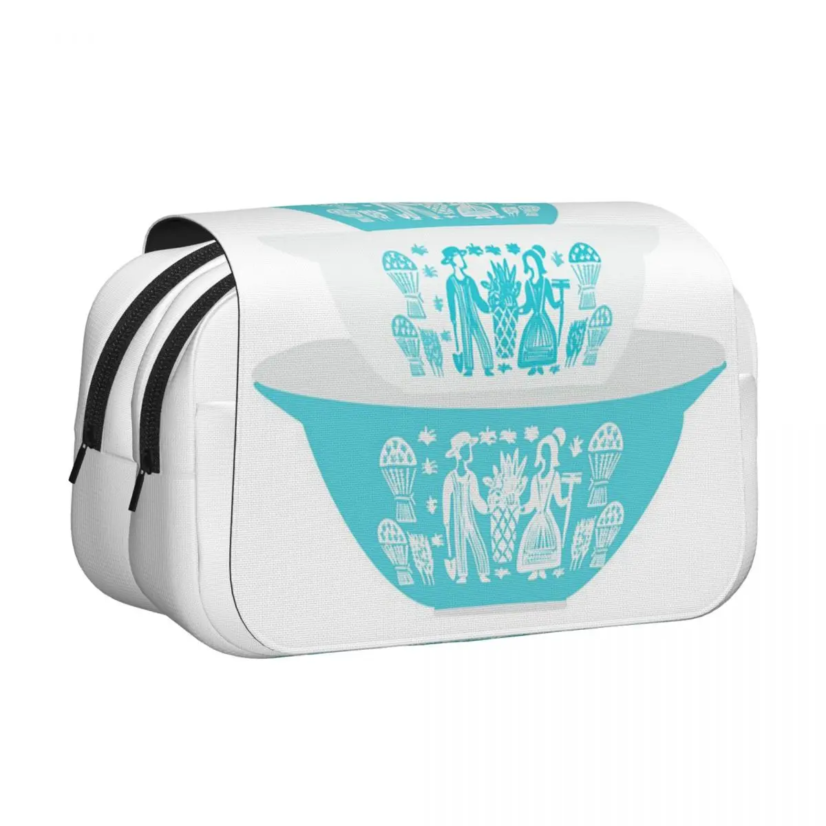 Vintage Pyrex Butterprint Turquoise Nesting Bowls Pencil Case Pencil Pouch Hard Shell Leather Large Capacity Pen Box Pencil Bag