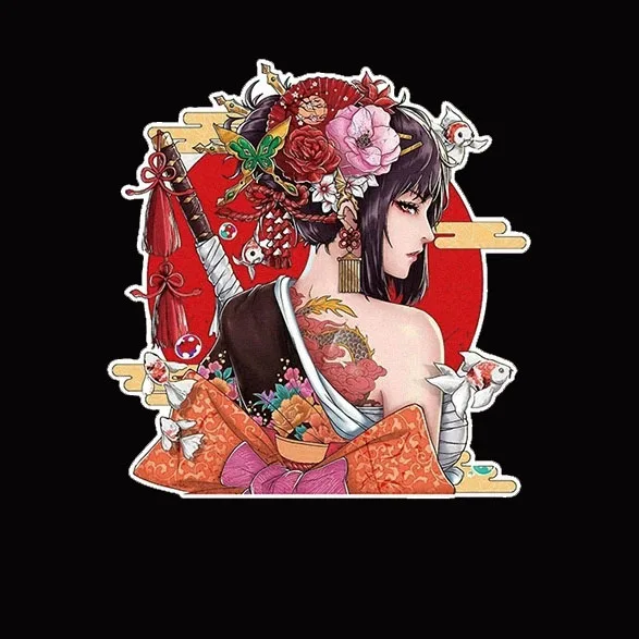 

JDM beauty samurai car window fuel tank cap sticker car body sticker scratch sticker Motorcycle stickers laptop stickers