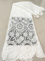 2023 Latest High Quality African Nigerian Guipure Cord Mesh Lace Fabric Water Soluble Lace Fabric For Prom Party Dress PJFT2308A